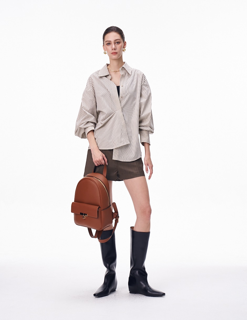 MOCHILA H&CO BACKPACK 8046, COGNAC