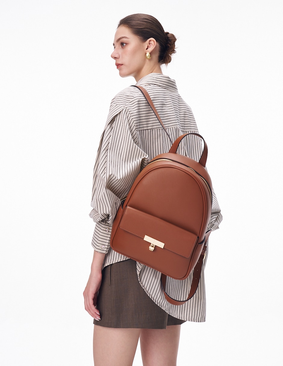MOCHILA H&CO BACKPACK 8046, COGNAC