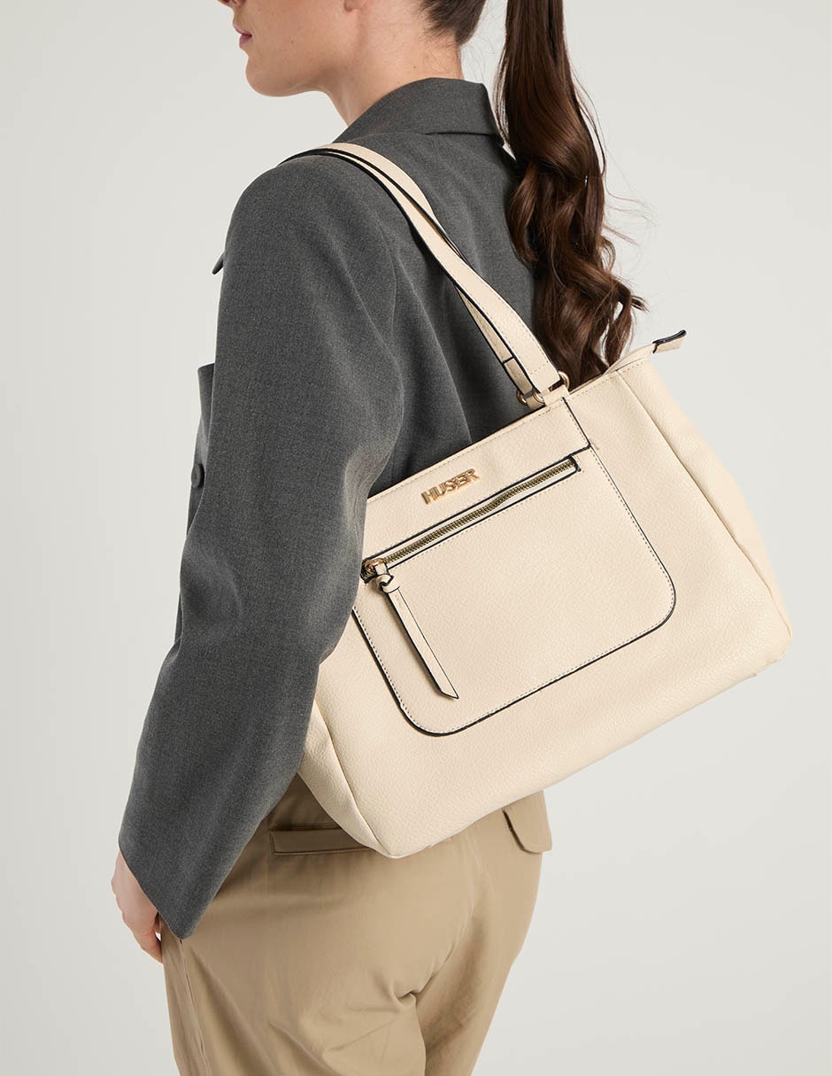TOTE HUSER BASICS, BEIGE
