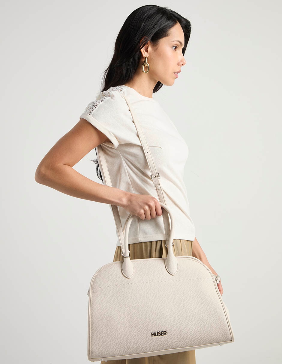 SATCHEL HUSER, BEIGE