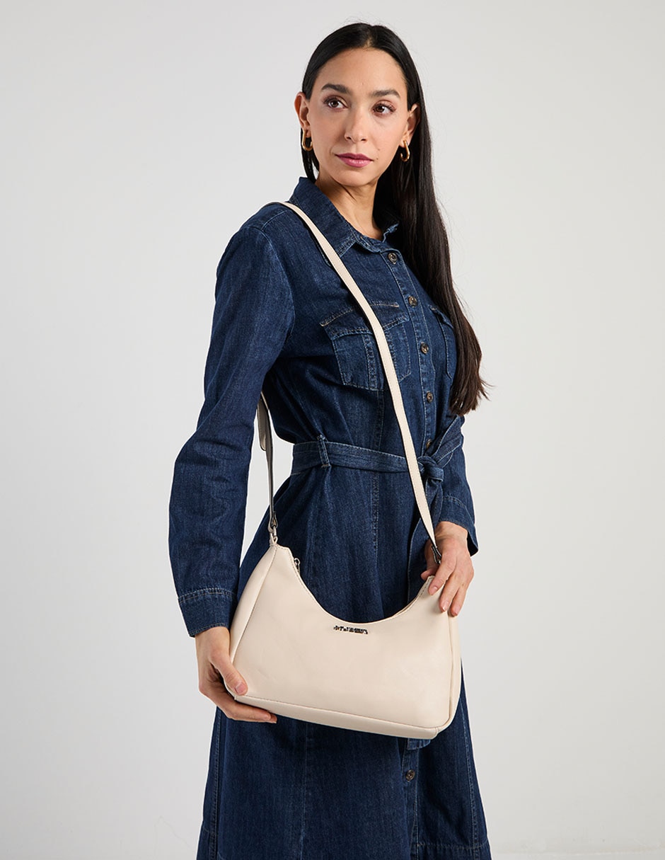 CROSSBODY HUSER BASICS, BEIGE