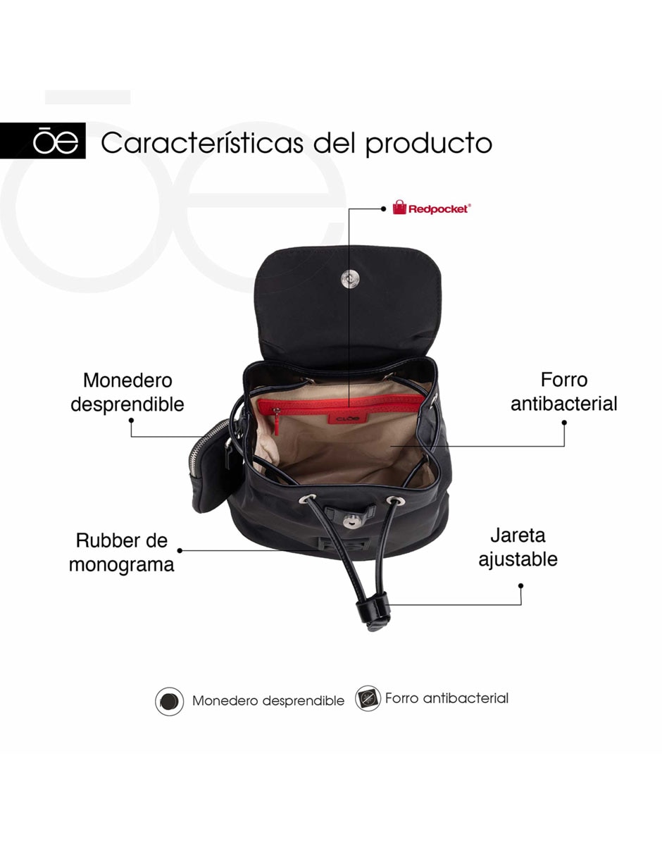 MOCHILA CLOE MOCHILA 2BLCP26186, NEGRO
