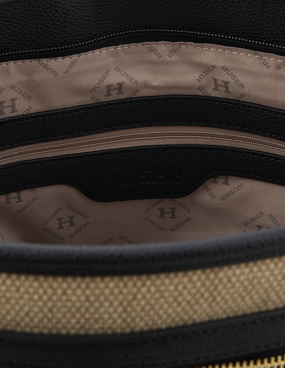 TOTE HUSER BASICS, SIN TAMAÑO, NEGRO