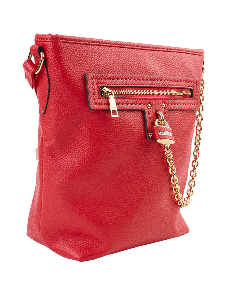 CROSSBODY HUSER BASICS, ROJO