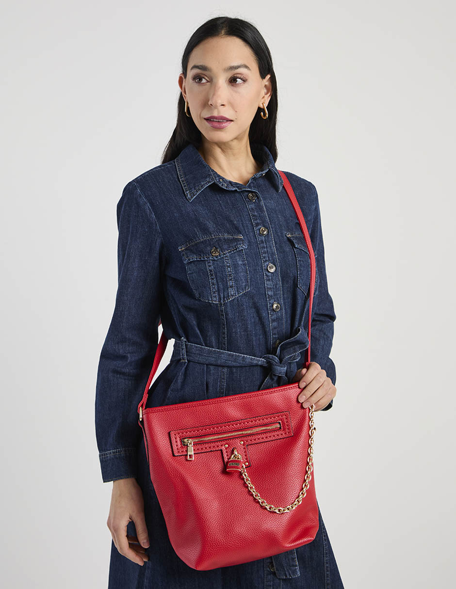 CROSSBODY HUSER BASICS, ROJO