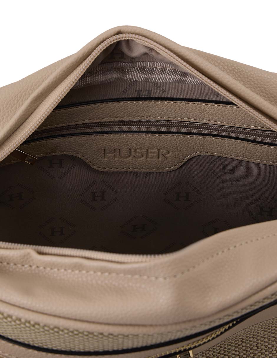 CROSSBODY HUSER BASICS, BEIGE
