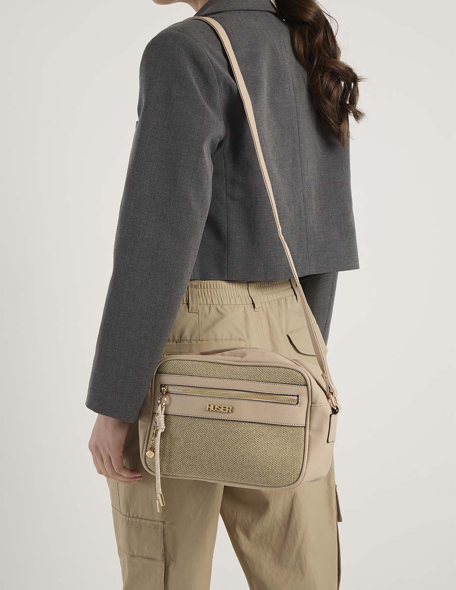 CROSSBODY HUSER BASICS, BEIGE