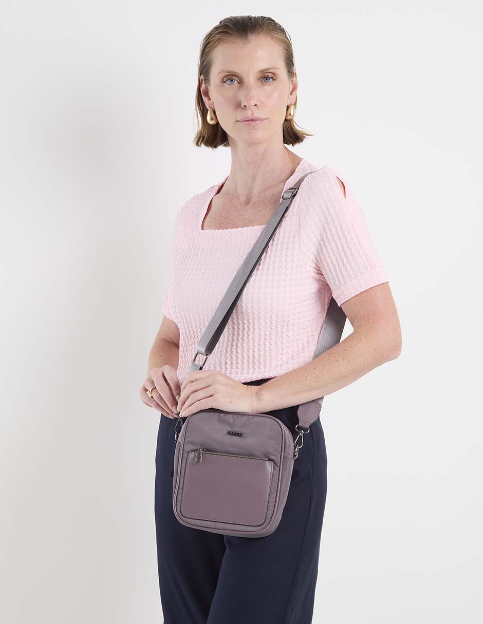 CROSSBODY HUSER BASICS, GRIS
