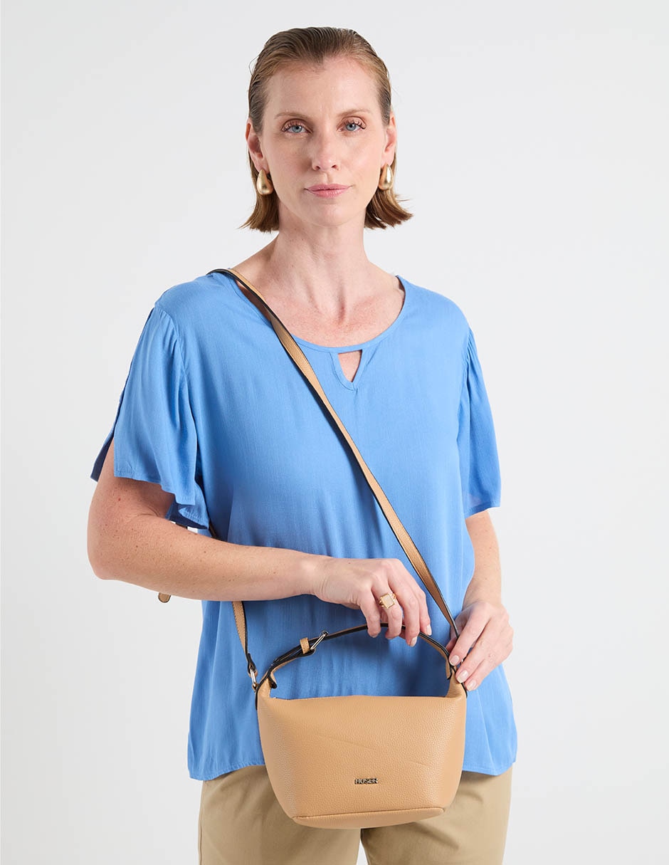 CROSSBODY HUSER BASICS, BEIGE