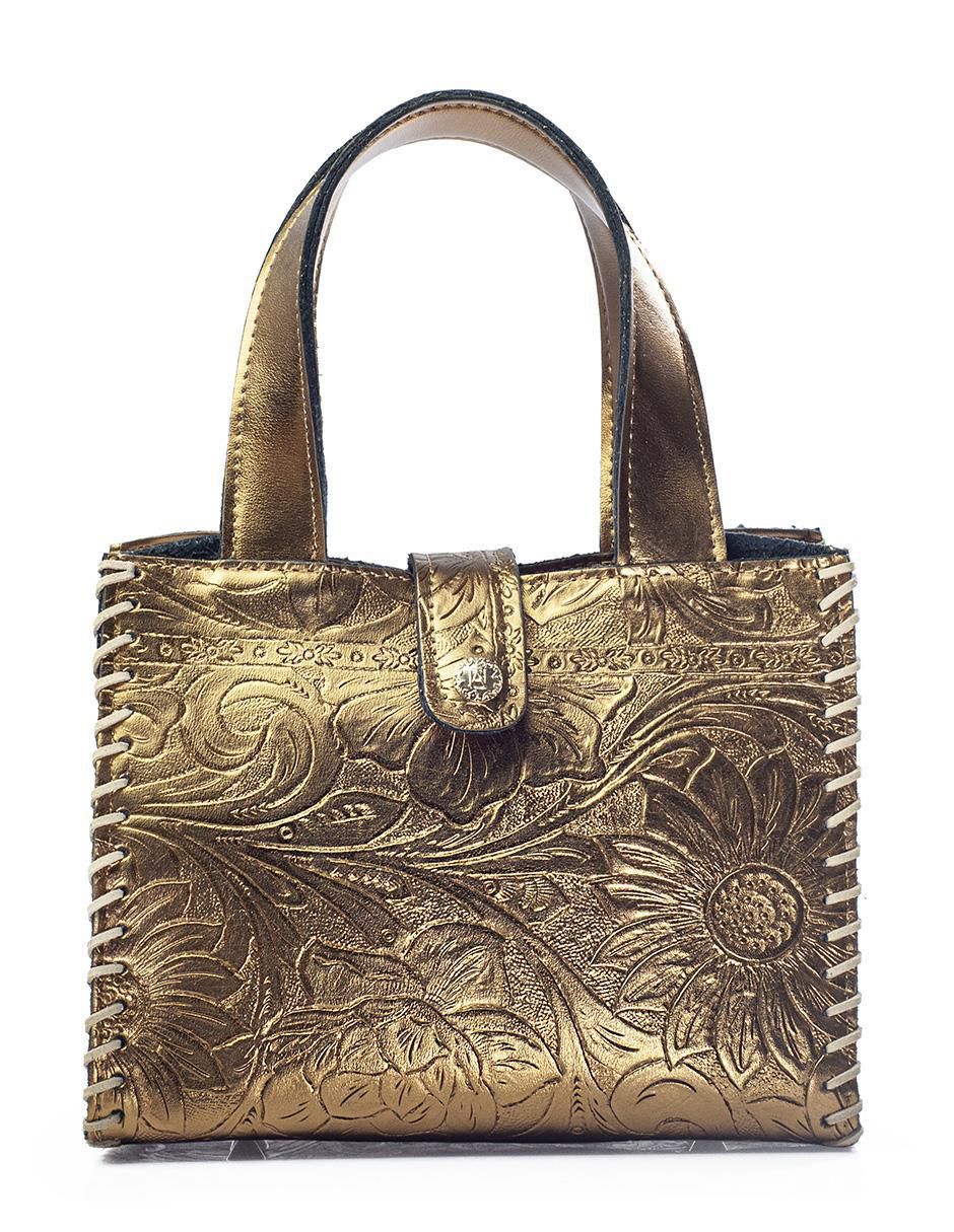 Bolsa satchel de piel para mujer