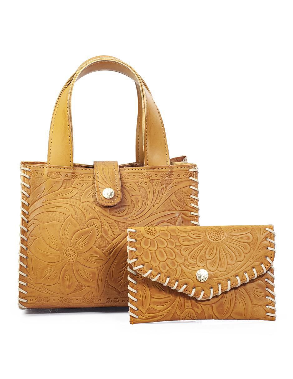 Set Bolsa satchel de piel para mujer