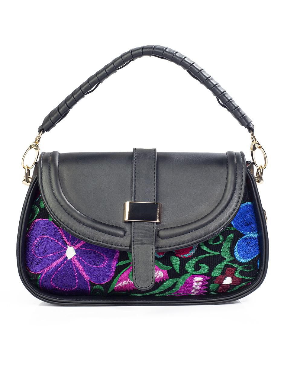 Bolsa crossbody Telar Flores de piel para mujer
