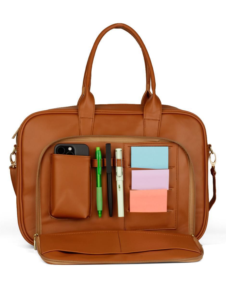 Bolsa satchel de piel vegana para mujer 5